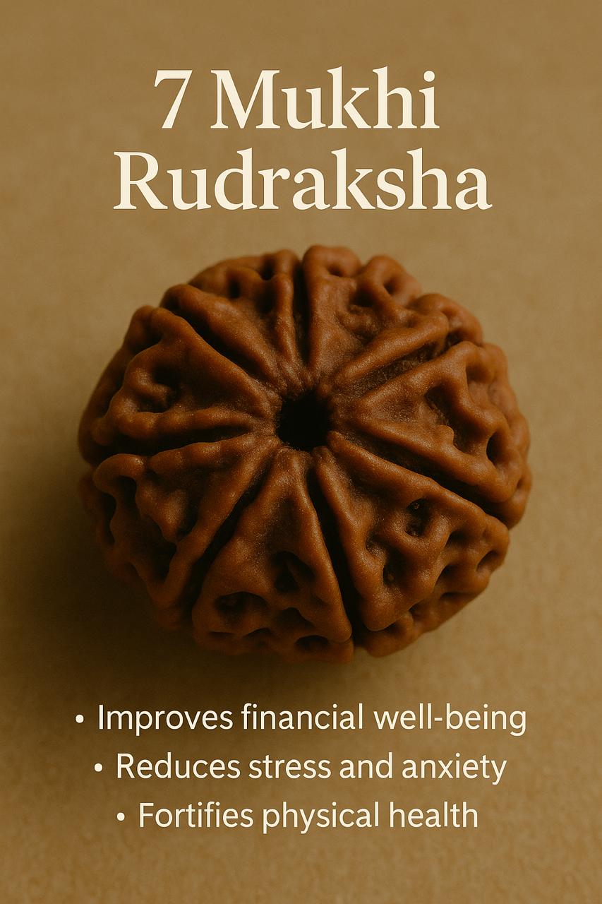 Authentic 7 Mukhi Rudraksha Bracelet – Unisex Spiritual Beads for Inner Peace & Prosperity